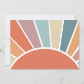 太陽の1歳の誕生日に1つの消音虹の写真 招待状 (裏面)