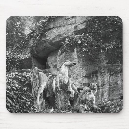 太陽の2頭の馬に手入れをするトリトン マウスパッド (正面)