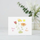 太陽の3つの花 – 白に透明。 サンキューカード (スタンド正面)