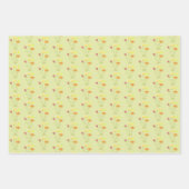 太陽の3つの花 – 透明な3xパターン ラッピングペーパーシート (正面2)