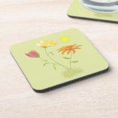 太陽の3つの花 – 透明。 コースター (左側)