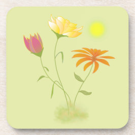 太陽の3つの花 – 透明。 コースター