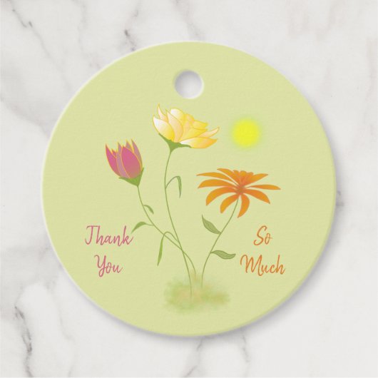 太陽の3つの花 – 透明。 フェイバータグ (正面)