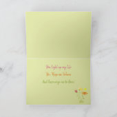 太陽の3つの花 – 透明+文字。 カード (内部)