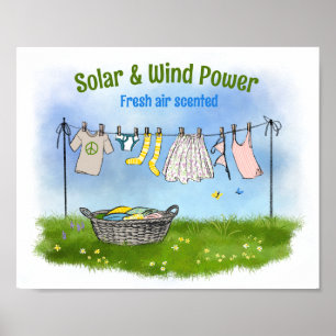 太陽の&風力発電ポスターPromote energy 救's ポスター