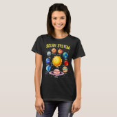 太陽の System Planets Educational Science宇宙値リスト Tシャツ (正面フル)