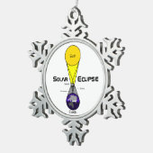 太陽のEclipse図 スノーフレークピューターオーナメント (右)
