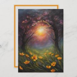 太陽のEclipse表示パーティー完全なカスタム花 招待状