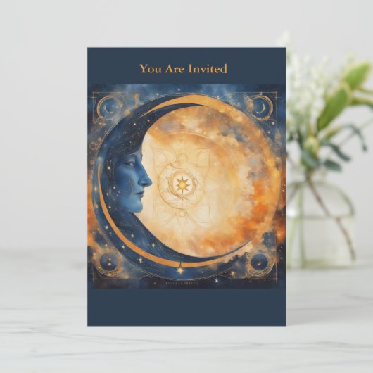 太陽のEclipse表示パーティー完全カスタム月面 招待状 (スタンド正面)