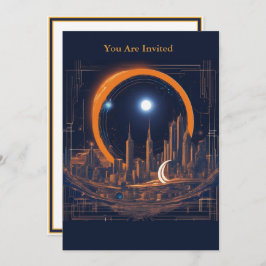 太陽のEclipse表示パーティー完全カスタム街並 招待状