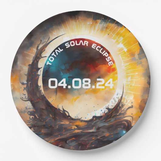 太陽のEclipse表示パーティー ペーパープレート (正面)