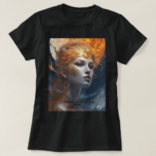 太陽のEclipse 2側面あなたのテキスト太陽の女神 Tシャツ