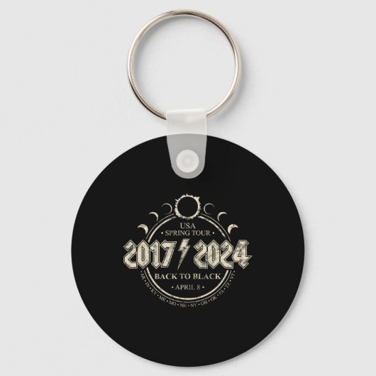 太陽のEclipse 20172024戻る黒い米国春へ キーホルダー (正面)