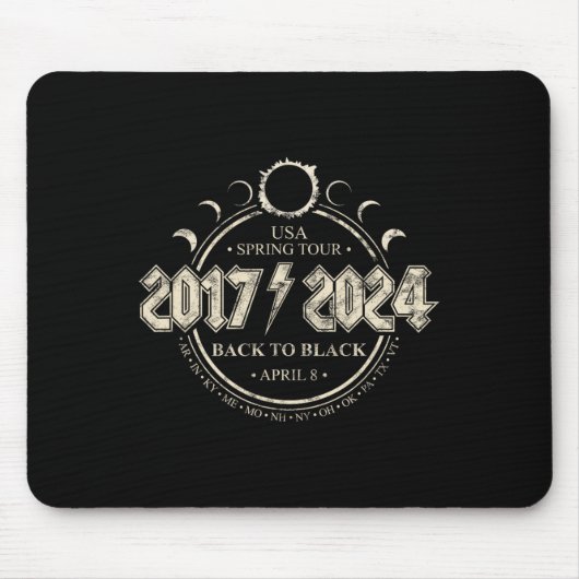 太陽のEclipse 20172024戻る黒い米国春へ マウスパッド (正面)