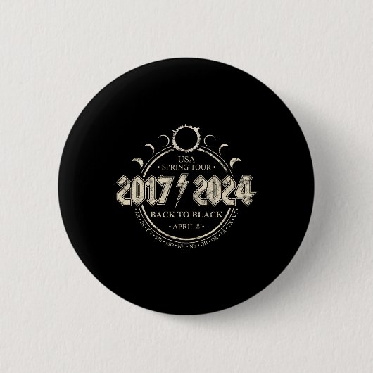 太陽のEclipse 20172024戻る黒い米国春へ 缶バッジ (正面)