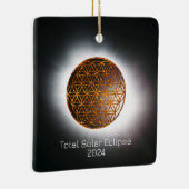 太陽のEclipse 2024きらめく金ゴールドの花 セラミックオーナメント (右)