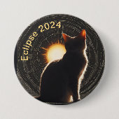 太陽のEclipse 2024の日猫 缶バッジ (正面)