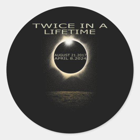太陽のEclipse 2024は生涯食で2回太陽のしか ラウンドシール (正面)