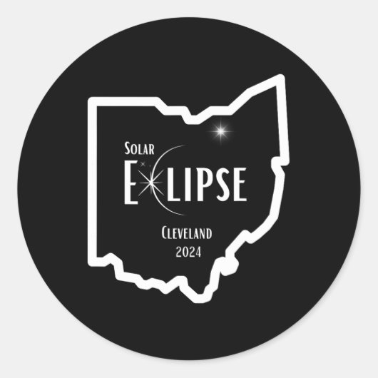 太陽のEclipse 2024オハイオ総太陽の日食クレベル ラウンドシール (正面)
