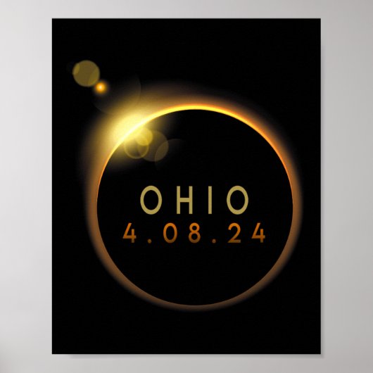 太陽のEclipse 2024州オハイオ総太陽の食 ポスター (正面)