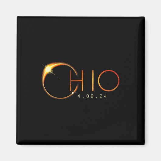 太陽のEclipse 2024州オハイオ総太陽の食 マグネット (正面)