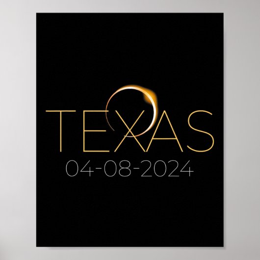 太陽のEclipse 2024州テキサス州総太陽の食 ポスター (正面)
