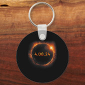 太陽のEclipse 2024総太陽のEclipse 4.08.24 キーホルダー (正面)