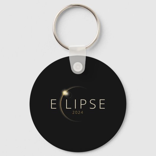 太陽のEclipse 2024総太陽のEclipse 4.08.24 キーホルダー (正面)