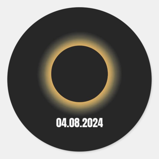 太陽のEclipse 2024総太陽のEclipse 4.08.24 ラウンドシール (正面)