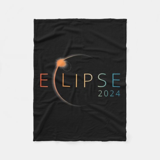 太陽のEclipse 2024総太陽のEclipse 4.08.24 2 フリースブランケット (正面)