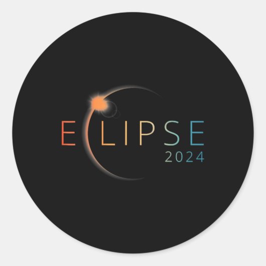 太陽のEclipse 2024総太陽のEclipse 4.08.24 2 ラウンドシール (正面)