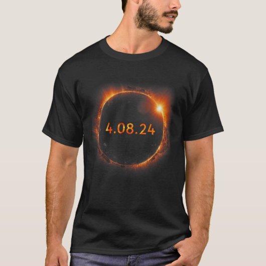 太陽のEclipse 2024総太陽のEclipse 4.08.24 Tシャツ (正面)