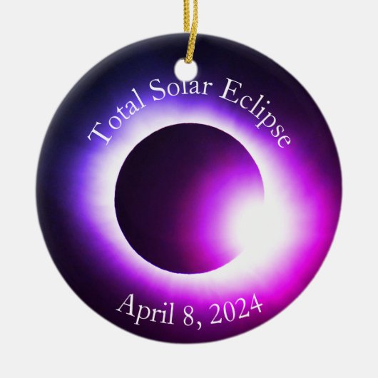 太陽のeclipse 2024、4月8日 セラミックオーナメント (正面)