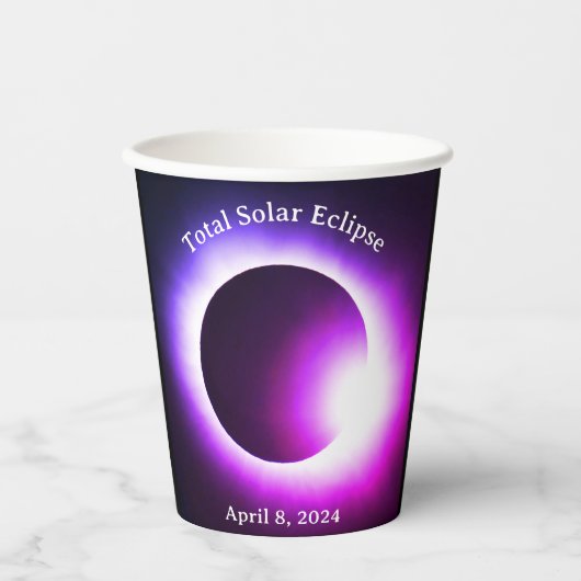 太陽のeclipse 2024、4月8日 紙コップ (正面)
