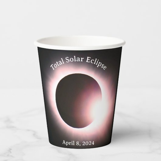 太陽のeclipse 2024、4月8日 紙コップ (正面)