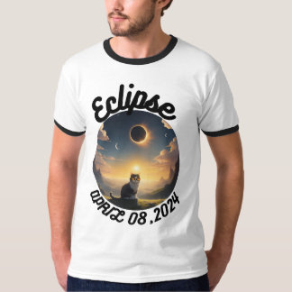 太陽のEclipse,2024 Cat Weak Glasseを太陽の装着 Tシャツ