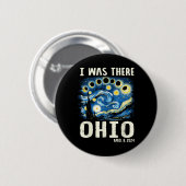 太陽のEclipse 2024 Ohio - Starry Night 絵画's 缶バッジ (正面&裏面)