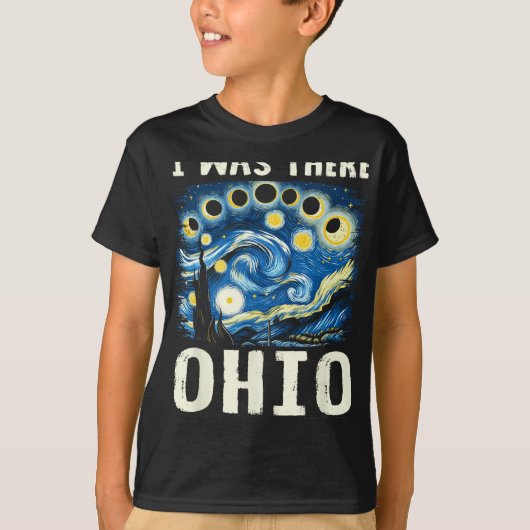 太陽のEclipse 2024 Ohio - Starry Night 絵画's Tシャツ (正面)