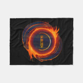 太陽のEclipse 2024 Total Sun Eclipse フリースブランケット (正面(横))