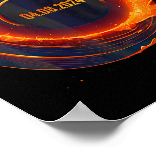 太陽のEclipse 2024 Total Sun Eclipse ポスター (角)