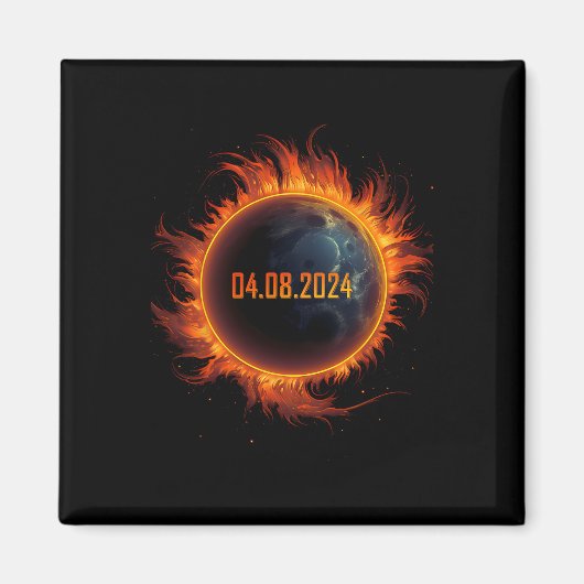 太陽のEclipse 2024 Total Sun Eclipse マグネット (正面)
