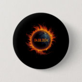 太陽のEclipse 2024 Total Sun Eclipse 缶バッジ (正面)