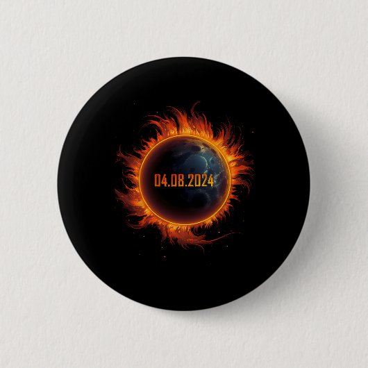 太陽のEclipse 2024 Total Sun Eclipse 缶バッジ (正面)