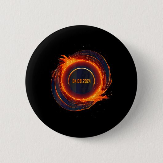 太陽のEclipse 2024 Total Sun Eclipse 缶バッジ (正面)