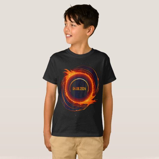 太陽のEclipse 2024 Total Sun Eclipse Tシャツ (正面フル)
