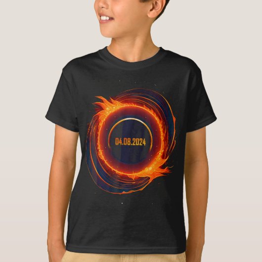 太陽のEclipse 2024 Total Sun Eclipse Tシャツ (正面)