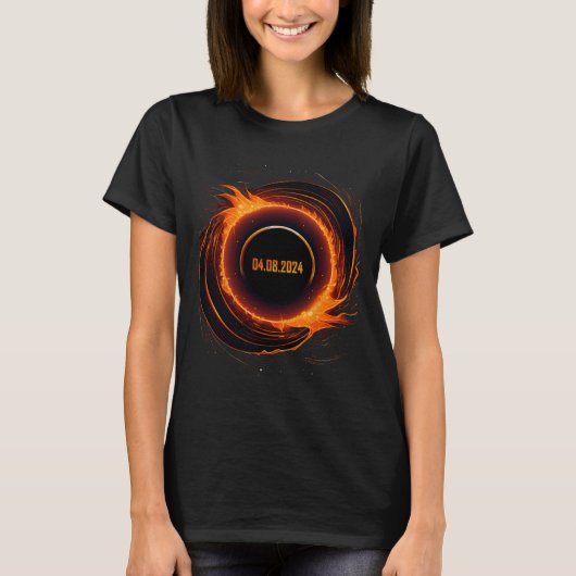 太陽のEclipse 2024 Total Sun Eclipse Tシャツ (正面)