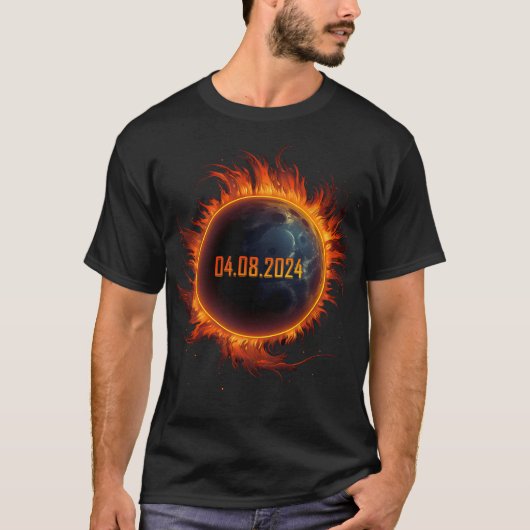 太陽のEclipse 2024 Total Sun Eclipse Tシャツ (正面)