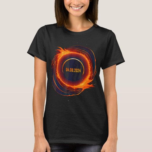 太陽のEclipse 2024 Total Sun Eclipse Tシャツ (正面)