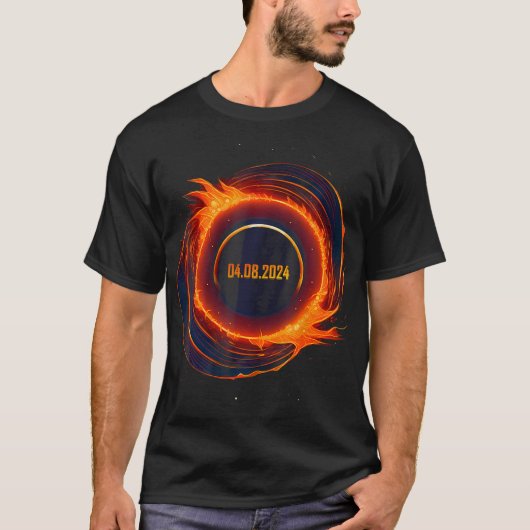 太陽のEclipse 2024 Total Sun Eclipse Tシャツ (正面)